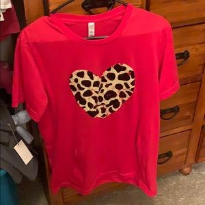 Leopard heart Bella canvas tee